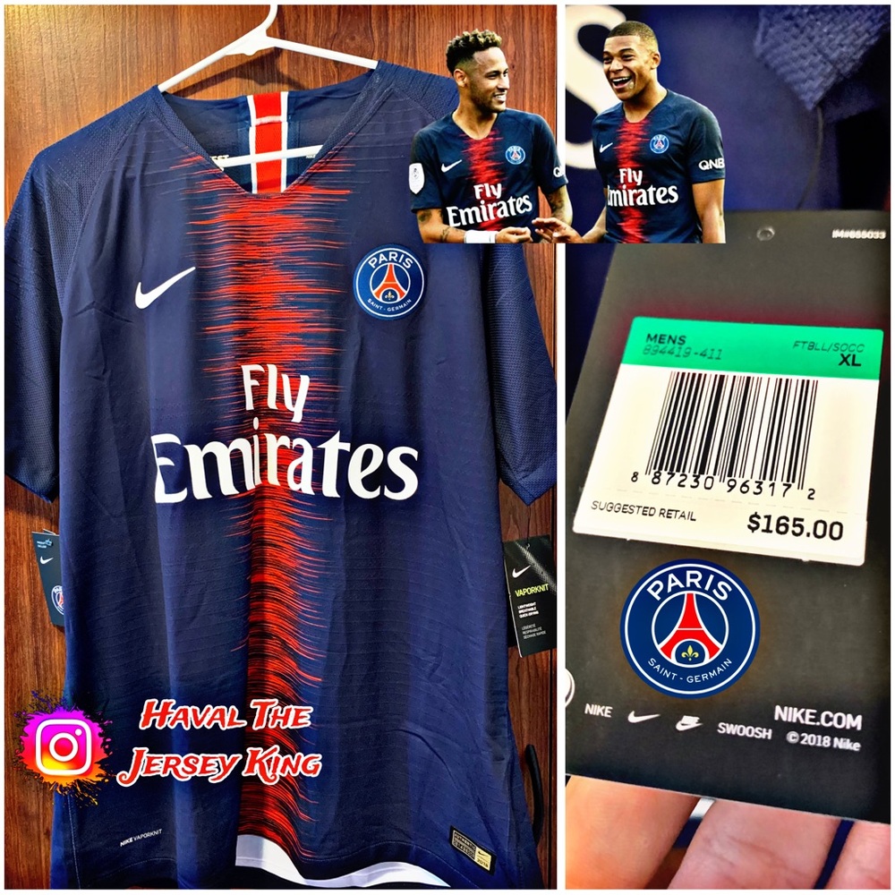 2018/19 Paris Saint-Germain Vapor Match Home Men's Authentic Blank Soccer Jersey